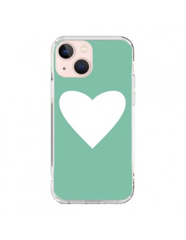 Coque iPhone 13 Mini Coeur Mint Vert - Mary Nesrala