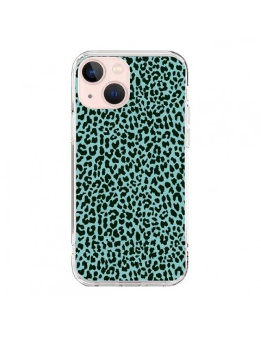 Coque iPhone 13 Mini Leopard Turquoise Neon - Mary Nesrala