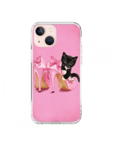 Coque iPhone 13 Mini Chaton Chat Noir Kitten Chaussure Shoes - Maryline Cazenave