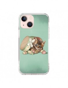 Coque iPhone 13 Mini Chaton Chat Kitten Boite Bonbon...