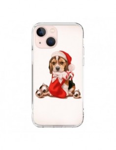 Cover iPhone 13 Mini Cane Babbo Natale Christmas -...