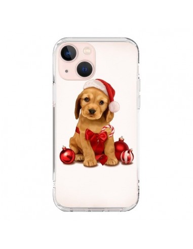 Coque iPhone 13 Mini Chien Dog Pere Noel Christmas Boules Sapin - Maryline Cazenave