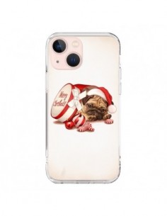 Coque iPhone 13 Mini Chien Dog Pere Noel Christmas Boite...