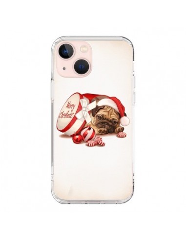 Coque iPhone 13 Mini Chien Dog Pere Noel Christmas Boite - Maryline Cazenave