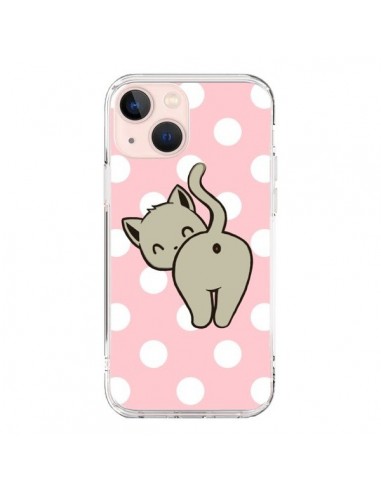 Coque iPhone 13 Mini Chat Chaton Pois - Maryline Cazenave