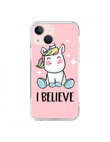 Coque iPhone 13 Mini Licorne I Believe - Maryline Cazenave