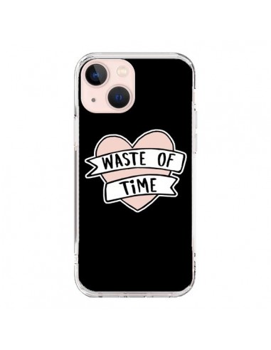 Coque iPhone 13 Mini Waste of Time Coeur - Maryline Cazenave