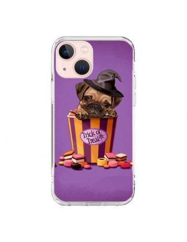 Coque iPhone 13 Mini Chien Dog Halloween Sorciere Bonbon - Maryline Cazenave