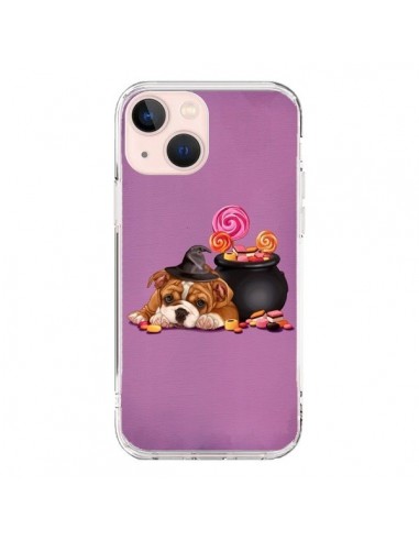 Coque iPhone 13 Mini Chien Dog Halloween Sorciere Chaudron Bonbon - Maryline Cazenave
