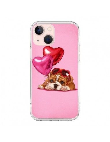 Coque iPhone 13 Mini Chien Dog Lunettes Coeur Ballon - Maryline Cazenave