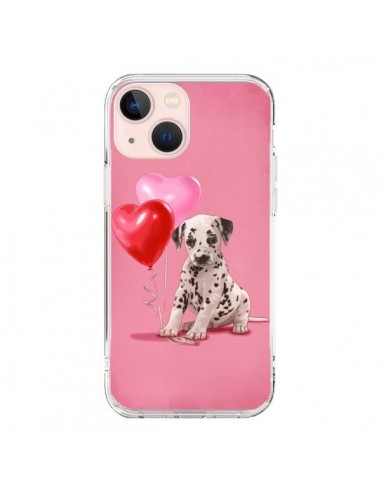 Coque iPhone 13 Mini Chien Dog Dalmatien Ballon Coeur - Maryline Cazenave