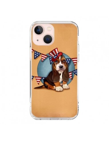 Coque iPhone 13 Mini Chien Dog USA Americain - Maryline Cazenave