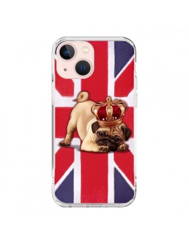 Cover iPhone 13 Mini Cane Inglese UK British Queen King Roi Reine - Maryline Cazenave