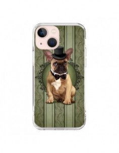 Coque iPhone 13 Mini Chien Dog Bulldog Noeud Papillon...