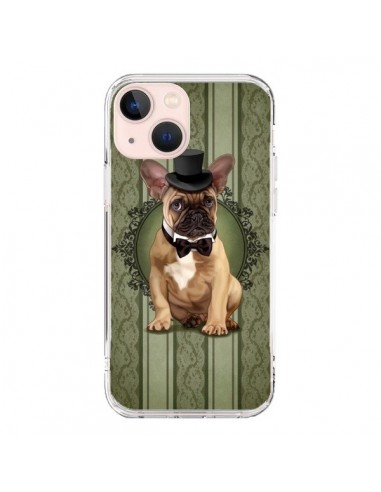 Coque iPhone 13 Mini Chien Dog Bulldog Noeud Papillon Chapeau - Maryline Cazenave