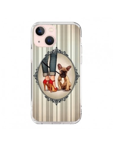 Coque iPhone 13 Mini Lady Jambes Chien Dog - Maryline Cazenave