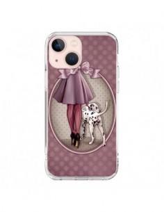 iPhone 13 Mini Case Lady Dog Dalmata Vestito Polka -...
