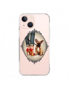Coque iPhone 13 Mini Lady Jambes Chien Bulldog Dog...