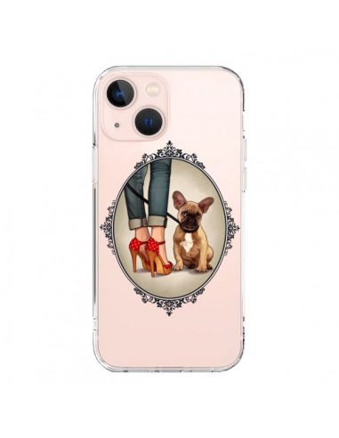 Coque iPhone 13 Mini Lady Jambes Chien Bulldog Dog Transparente - Maryline Cazenave