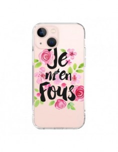iPhone 13 Mini Case Je M'en Fous Flowers Clear - Maryline...