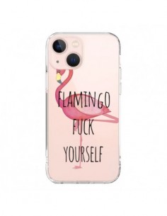 Coque iPhone 13 Mini Flamingo Fuck Transparente -...