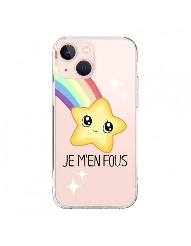 Coque iPhone 13 Mini Etoile Je M'en Fous Transparente - Maryline Cazenave