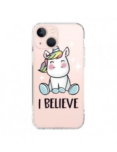 Coque iPhone 13 Mini Licorne I Believe Transparente -...