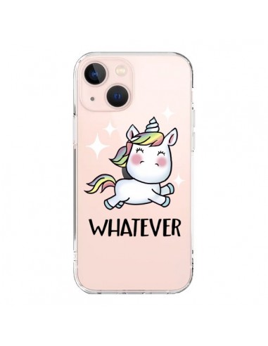 Coque iPhone 13 Mini Licorne Whatever Transparente - Maryline Cazenave