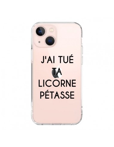 Cover iPhone 13 Mini Tué Licorne Pétasse Trasparente Unicorno - Maryline Cazenave