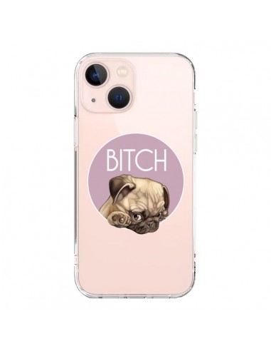 Coque iPhone 13 Mini Bulldog Bitch Transparente - Maryline Cazenave