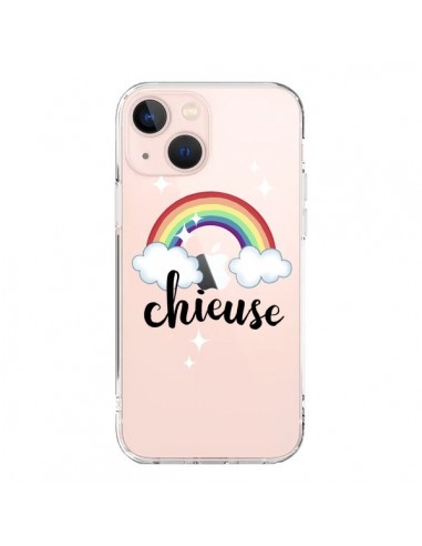 Coque iPhone 13 Mini Chieuse Arc En Ciel Transparente - Maryline Cazenave