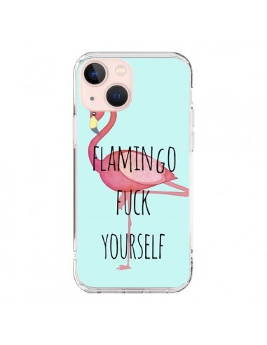 Cover iPhone 13 Mini Flamingo Fenicottero Fuck Yourself - Maryline Cazenave