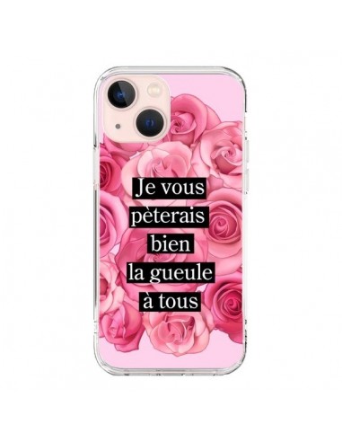 Coque iPhone 13 Mini Je vous pèterais Fleurs - Maryline Cazenave