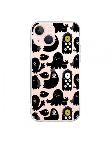 Coque iPhone 13 Mini Monsters Monstres Pattern Transparente - Maria Jose Da Luz