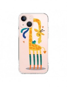Coque iPhone 13 Mini L'oiseau et la Girafe Amour Love...