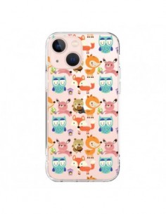 iPhone 13 Mini Case Renard Ecureuil Rabbit Hibou Clear -...