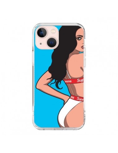 Cover iPhone 13 Mini Pop Art Donna Blu - Mikadololo