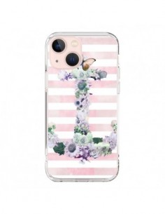 Cover iPhone 13 Mini Ancora Marina Rosa Fiori - Monica...