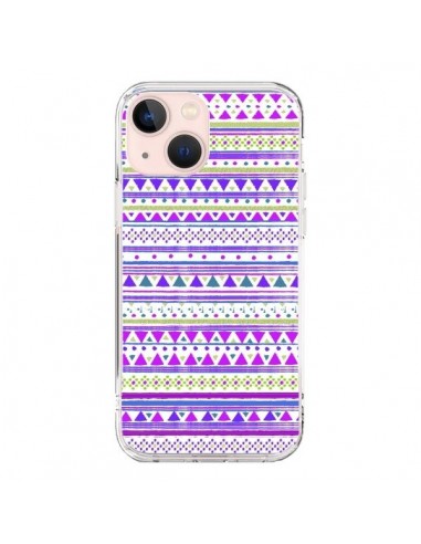 Coque iPhone 13 Mini Bandana Violet Azteque - Monica Martinez