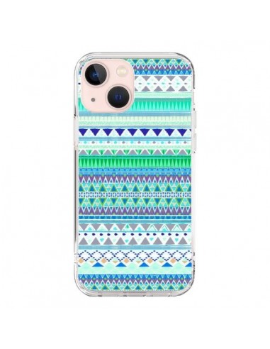 Coque iPhone 13 Mini Chenoa Bleu Azteque - Monica Martinez