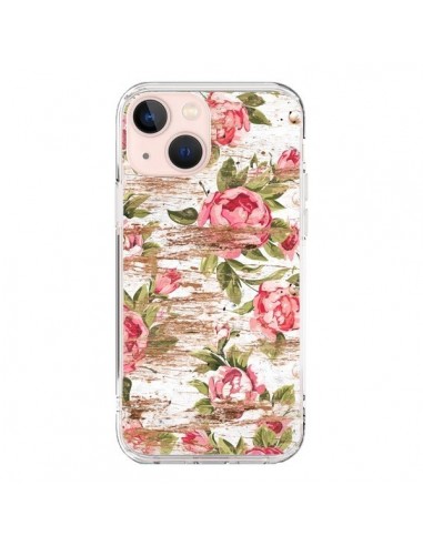 Cover iPhone 13 Mini Eco Amore Pattern Legno Fiori - Maximilian San