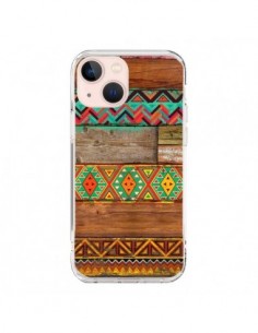 Coque iPhone 13 Mini Indian Wood Bois Azteque -...