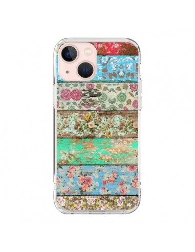 iPhone 13 Mini Case Rococo Style Wood Flowers - Maximilian San