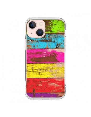 Coque iPhone 13 Mini Bois Coloré Vintage - Maximilian San