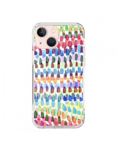 Cover iPhone 13 Mini Artsy Strokes Stripes Colorate - Ninola Design