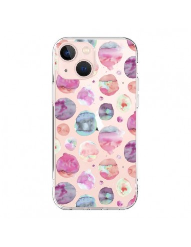 Coque iPhone 13 Mini Big Watery Dots Pink - Ninola Design