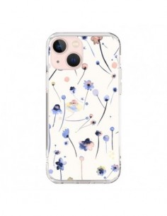Coque iPhone 13 Mini Blue Soft Flowers - Ninola Design