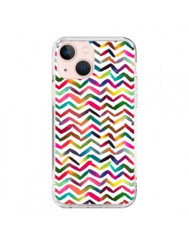 Coque iPhone 13 Mini Chevron Stripes Multicolored - Ninola Design