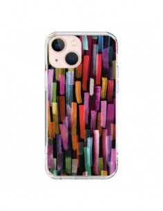 Cover iPhone 13 Mini Colorful Brushstrokes Nero - Ninola...