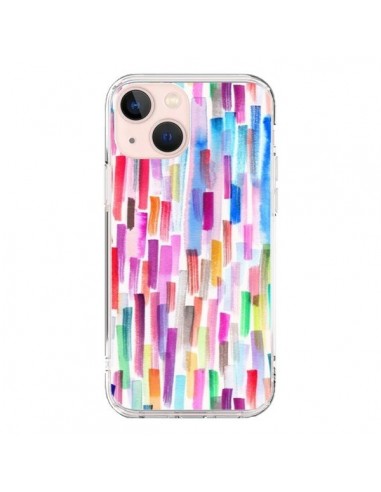 Coque iPhone 13 Mini Colorful Brushstrokes Multicolored - Ninola Design